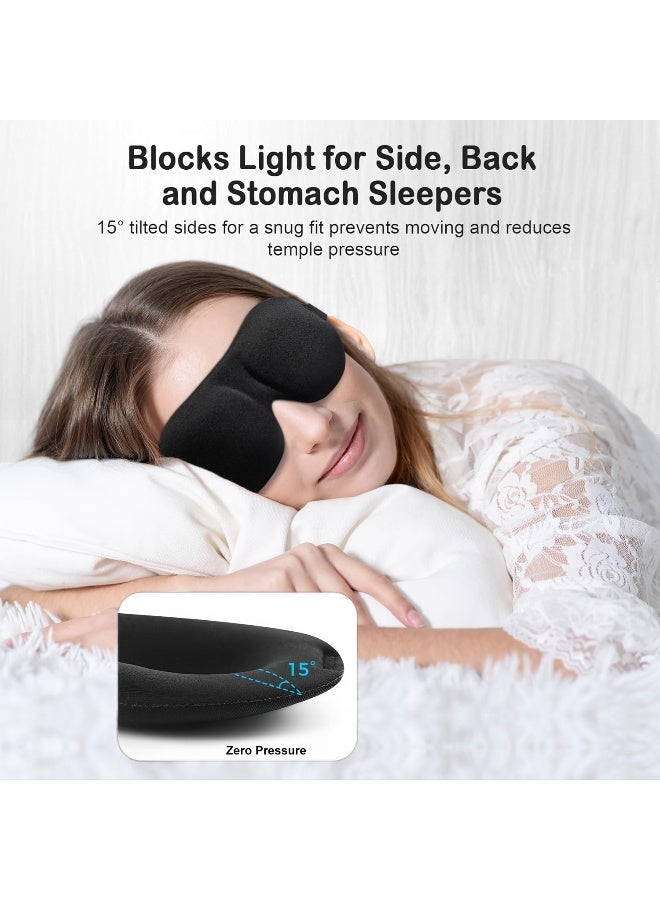 YIVIEW Sleep Mask for Back and Side Sleeper Pack of 3, 100% Light Blocking 3D Eye Masks for Sleeping, Lightweight & Breathable Eye Cover for Women Men, Zero Eye Pressure Night Blindfold - Image 2